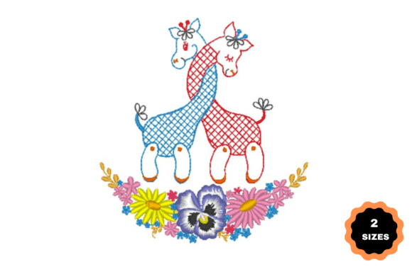 Beautiful Giraffes Embroidery