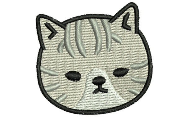 Cat Face Embroidery Design