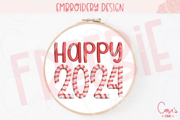 Happy 2024 Embroidery Design