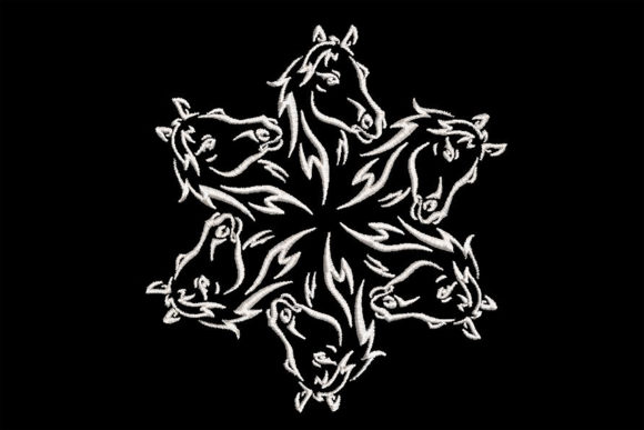 Six Horses Mandala Embroidery