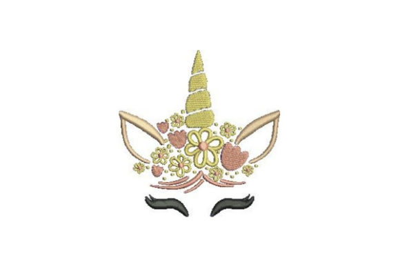 Unicorn Face Embroidery Design