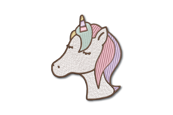 Unicorn Head Embroidery Design